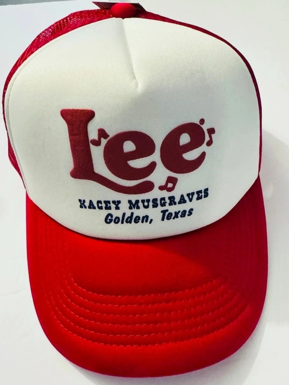 Lee Kacey Lee Puff Print Trucker Hat Red & White